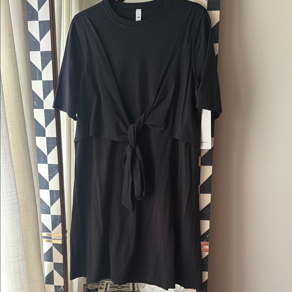 Black Tie-Front Women’s Top